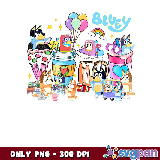 Bluey friends ice cream png