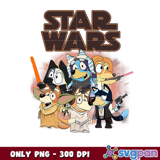 Bluey friends star wars characters png, bluey and friends png