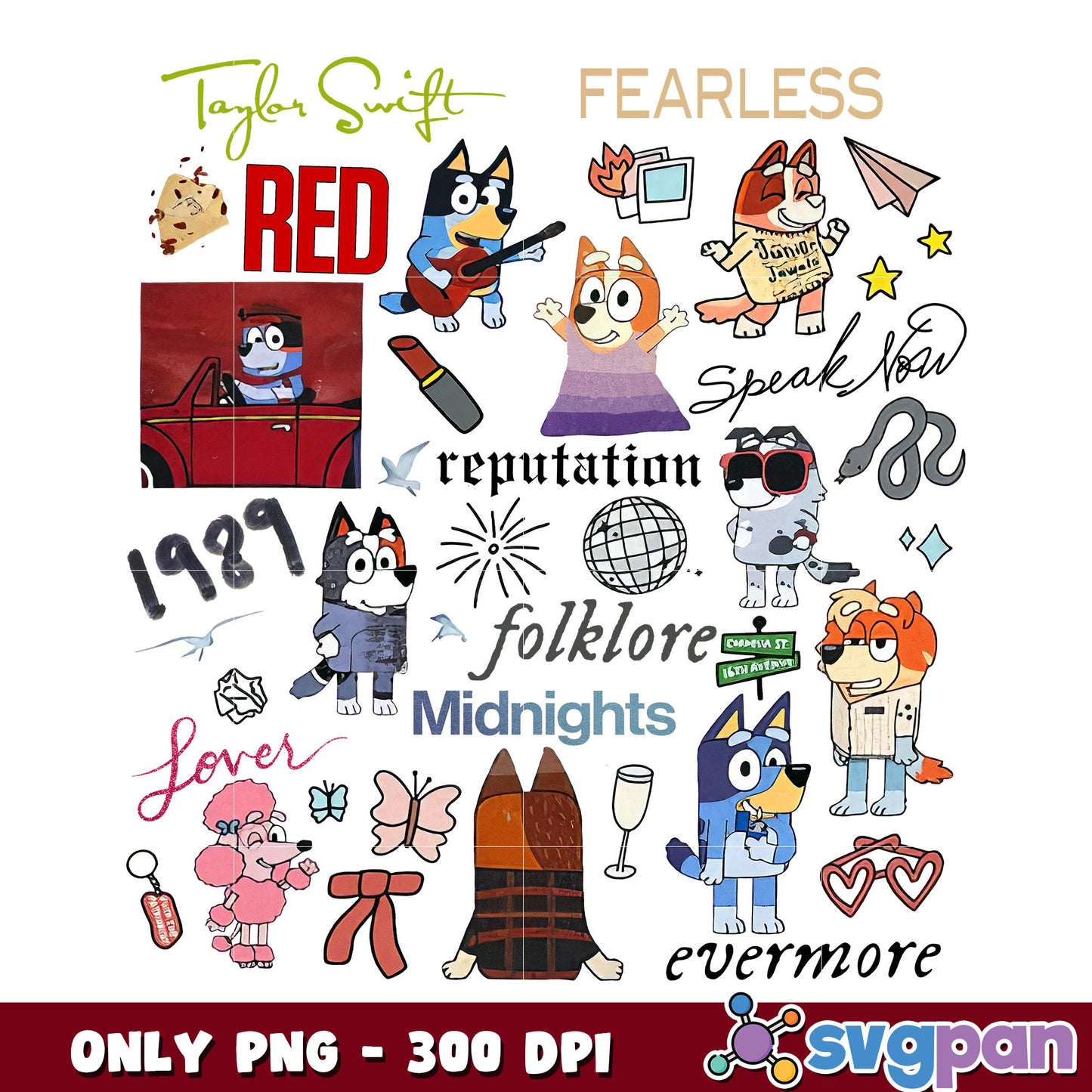 Bluey friends taylor swift png