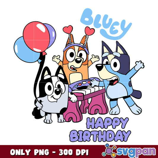 Bluey happy birthday png