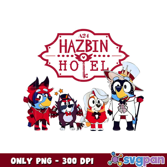Bluey hazbin hotel design png, bluey family png, bluey png