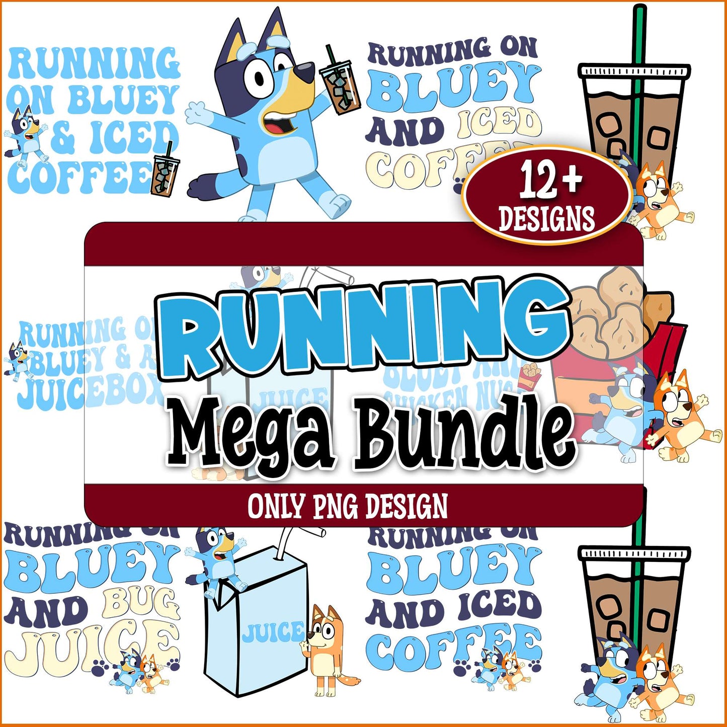 Bluey ice juice png bundle