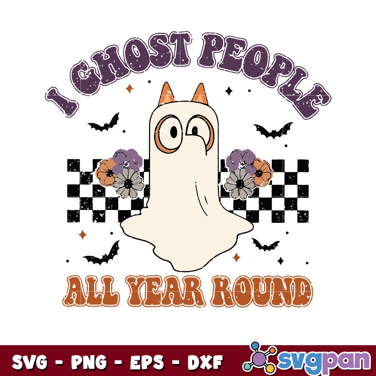 Bluey i ghost people all year round svg, bluey halloween svg