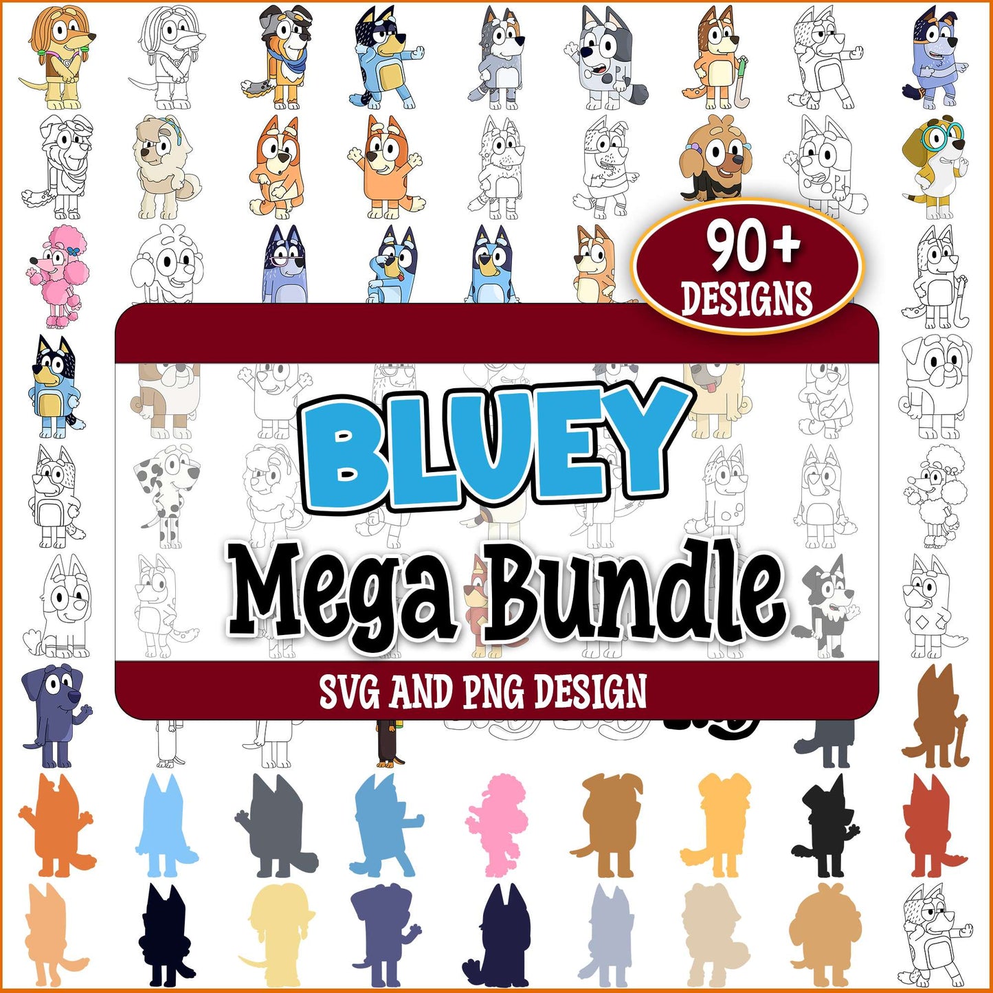 Bluey implicit design svg bundle