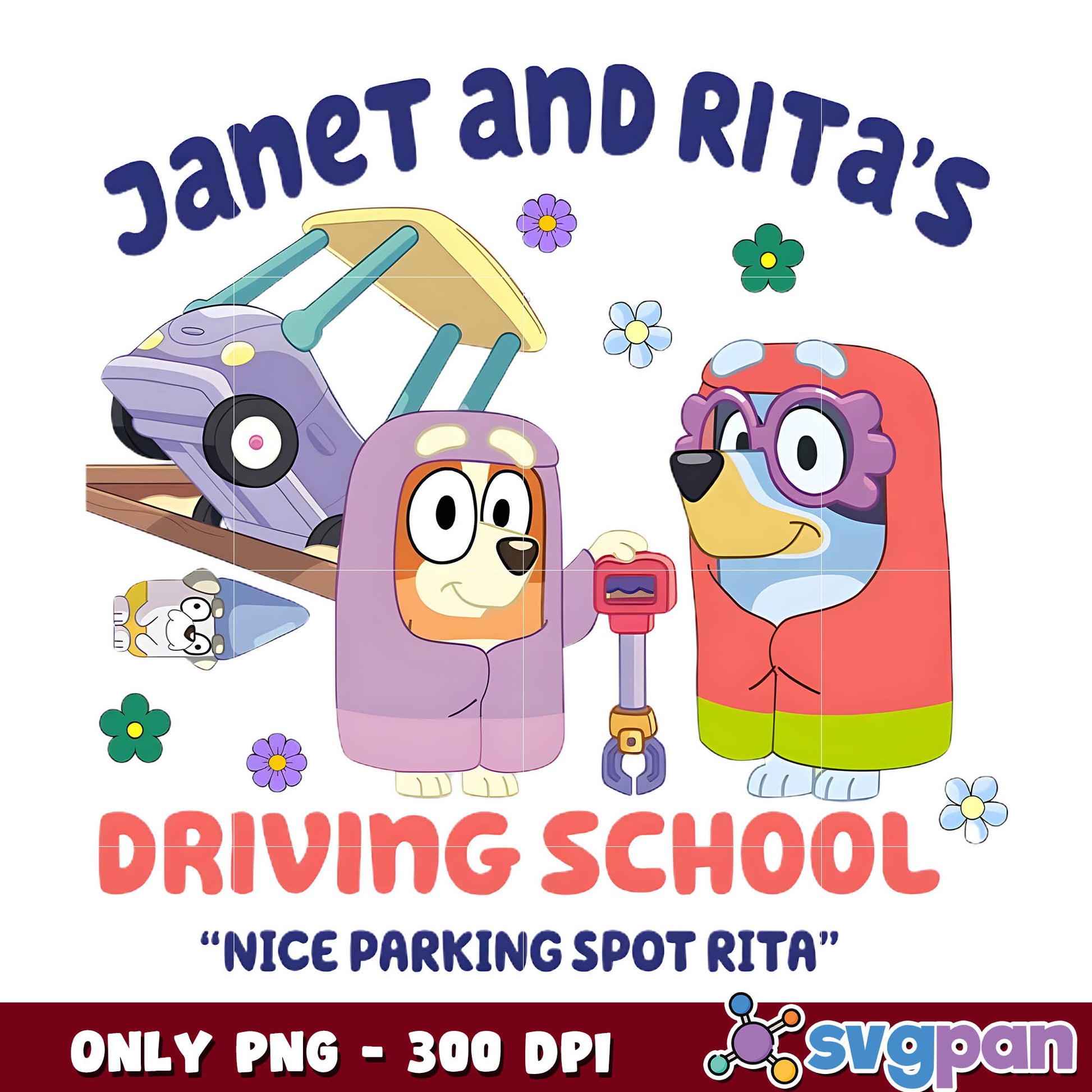 Bluey jannet and rita png