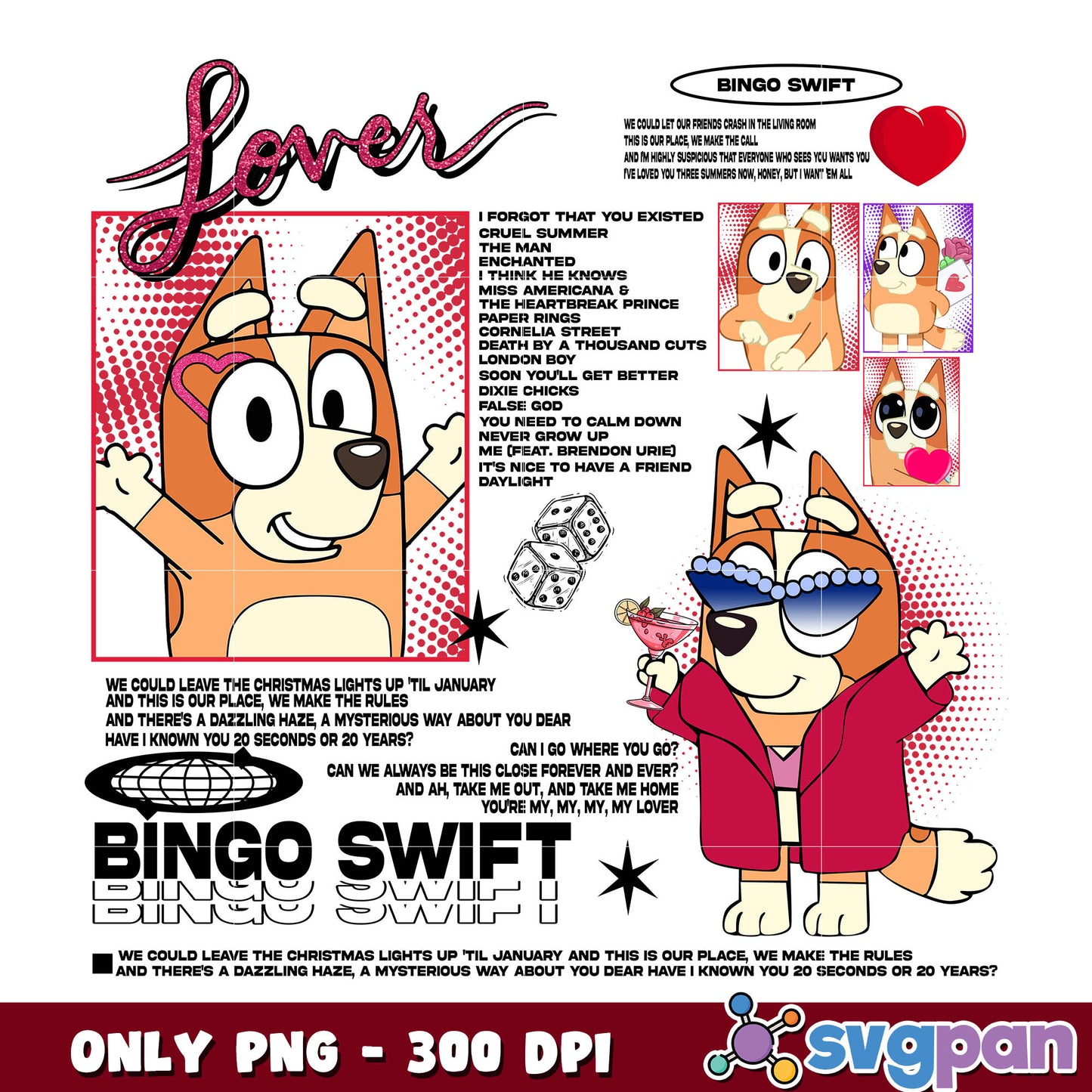 Bluey lover bingo swift png