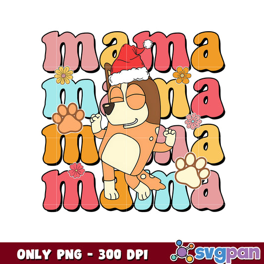 Bluey mama christmas hat png