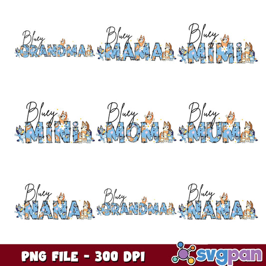 Bluey mama day png bundle