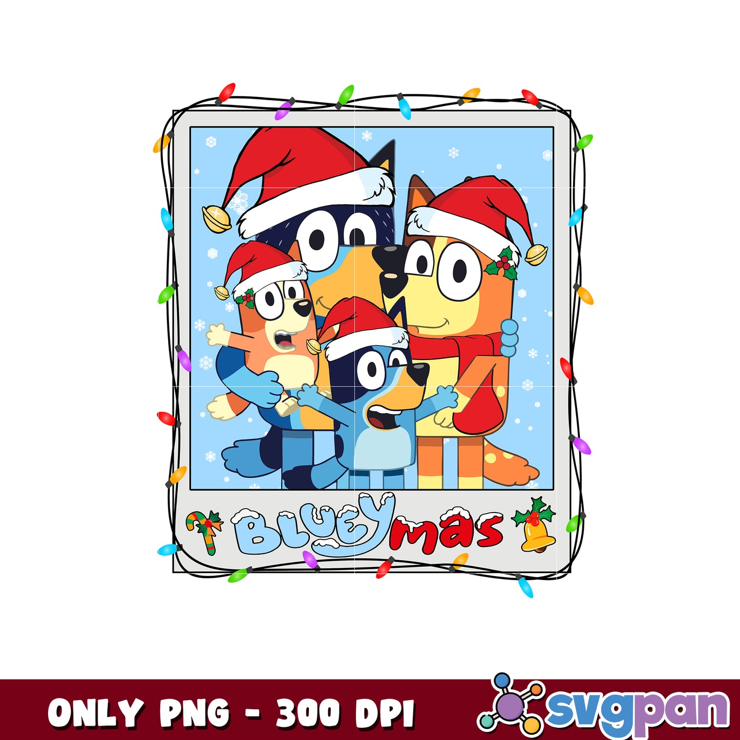 Bluey mas family christmas png