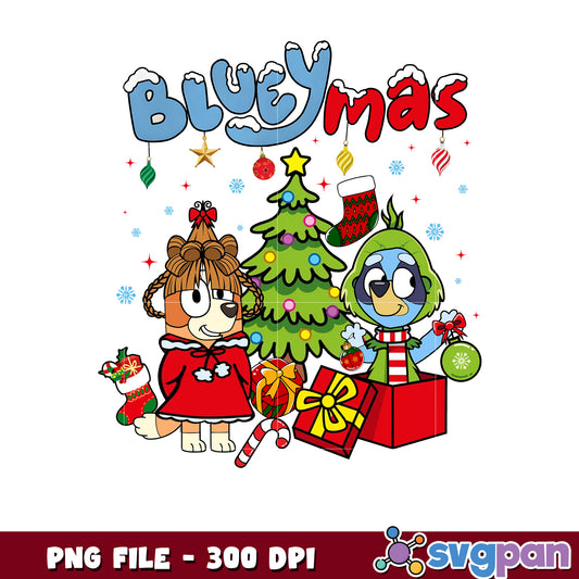 Blueymas png, bluey christmas png, merry christmas png