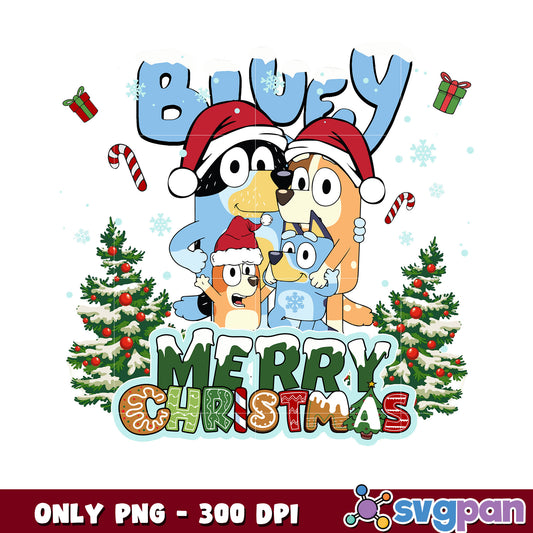 Bluey merry christmas tree design png, christmas hat png