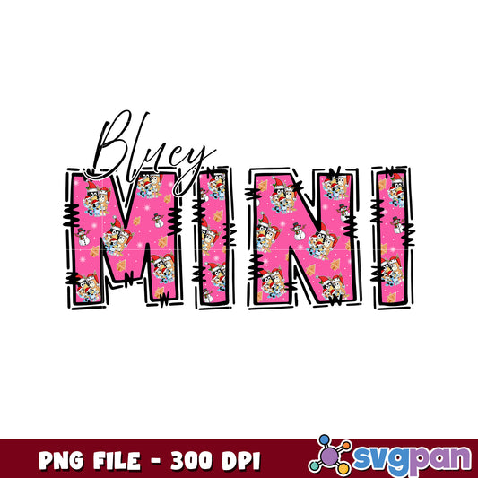 Bluey mini png, christmas​ lights png, bluey christmas png