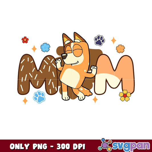 Bluey mom chilli cartoon design png, chilli bluey​ png