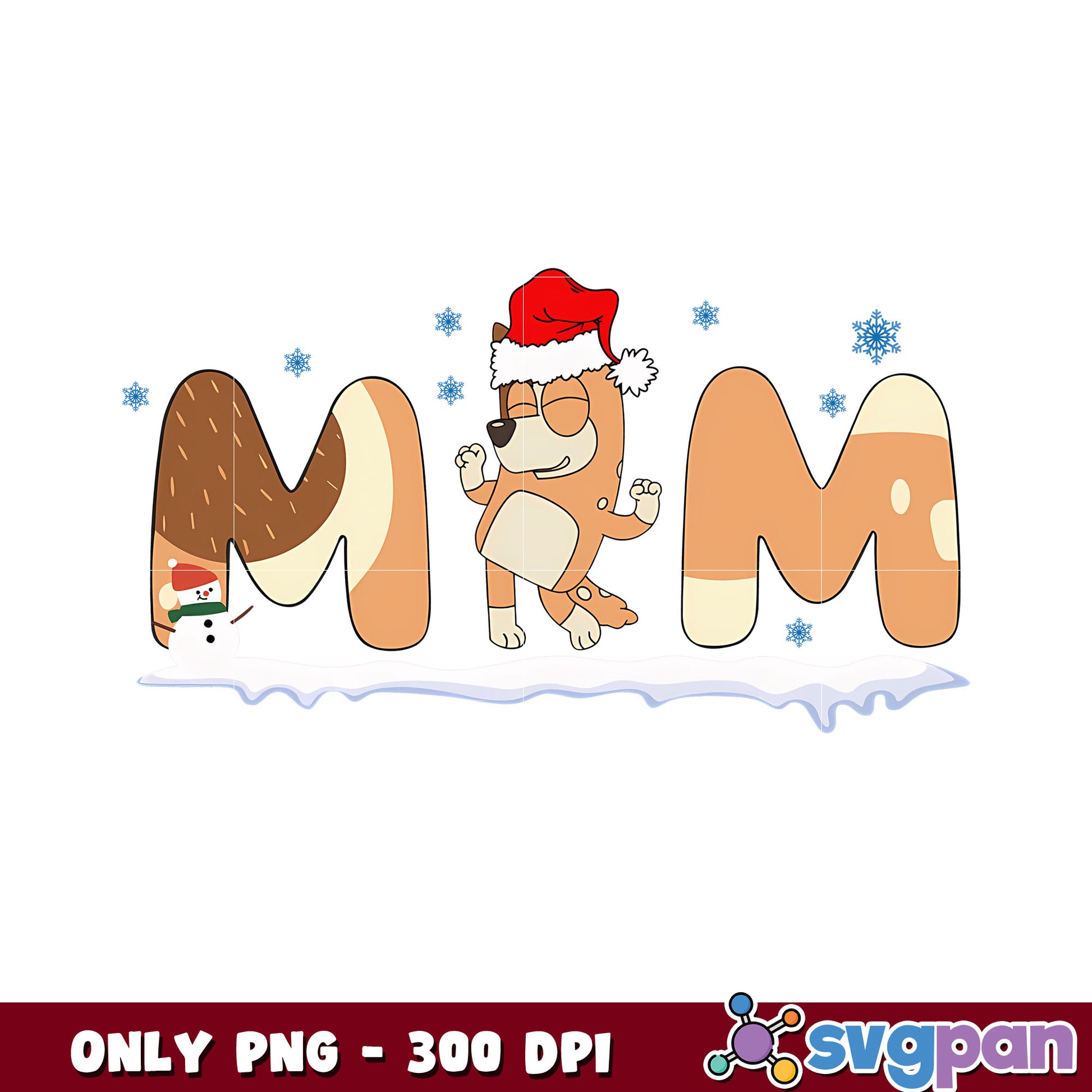 Bluey mom christmas hat png, santa christmas png, bluey christmas png