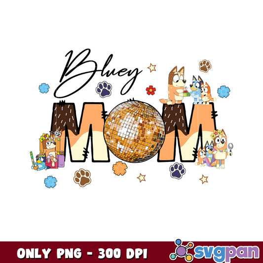 Bluey mom era cartoon png, bluey and friends png, bluey png