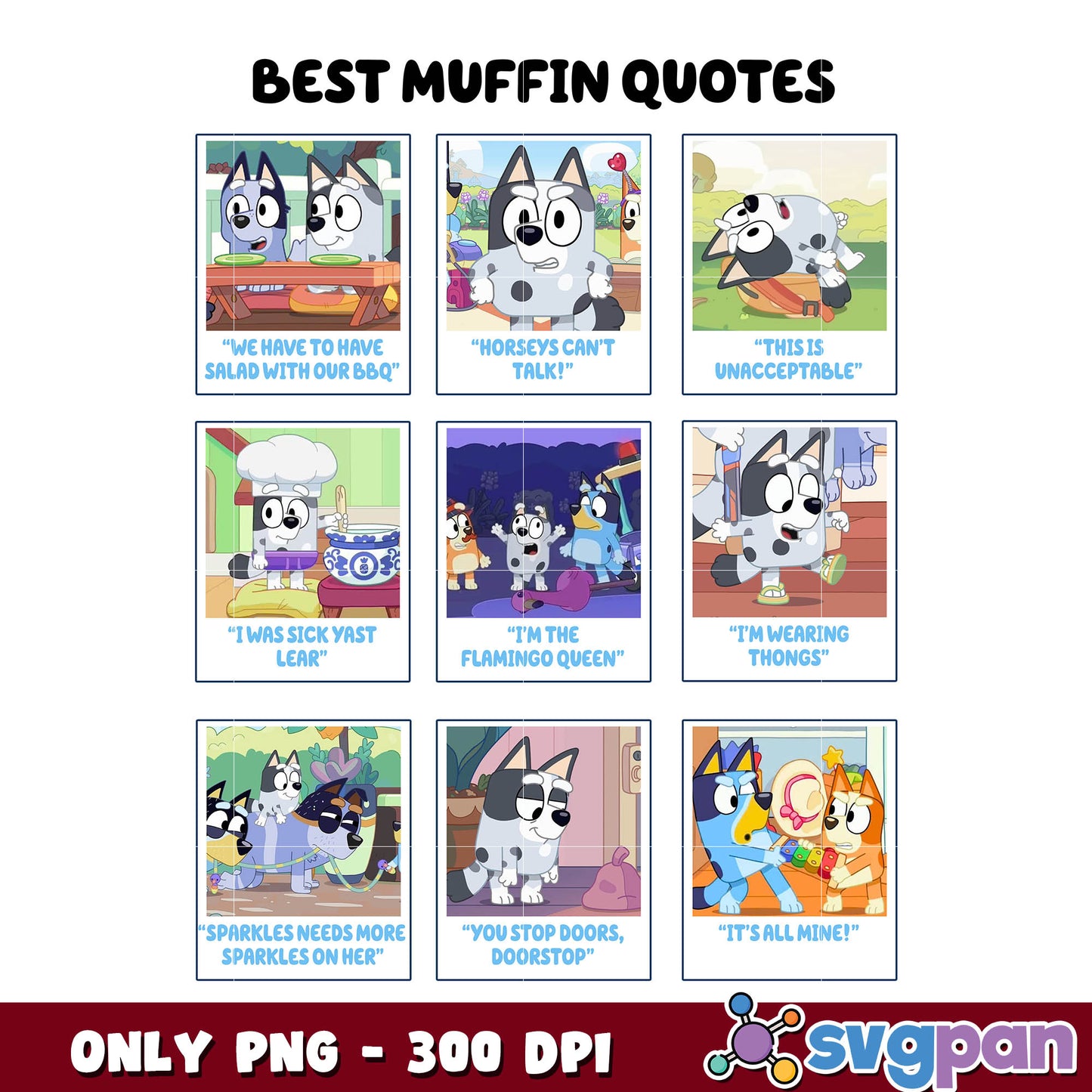 Bluey muffin best quotes png