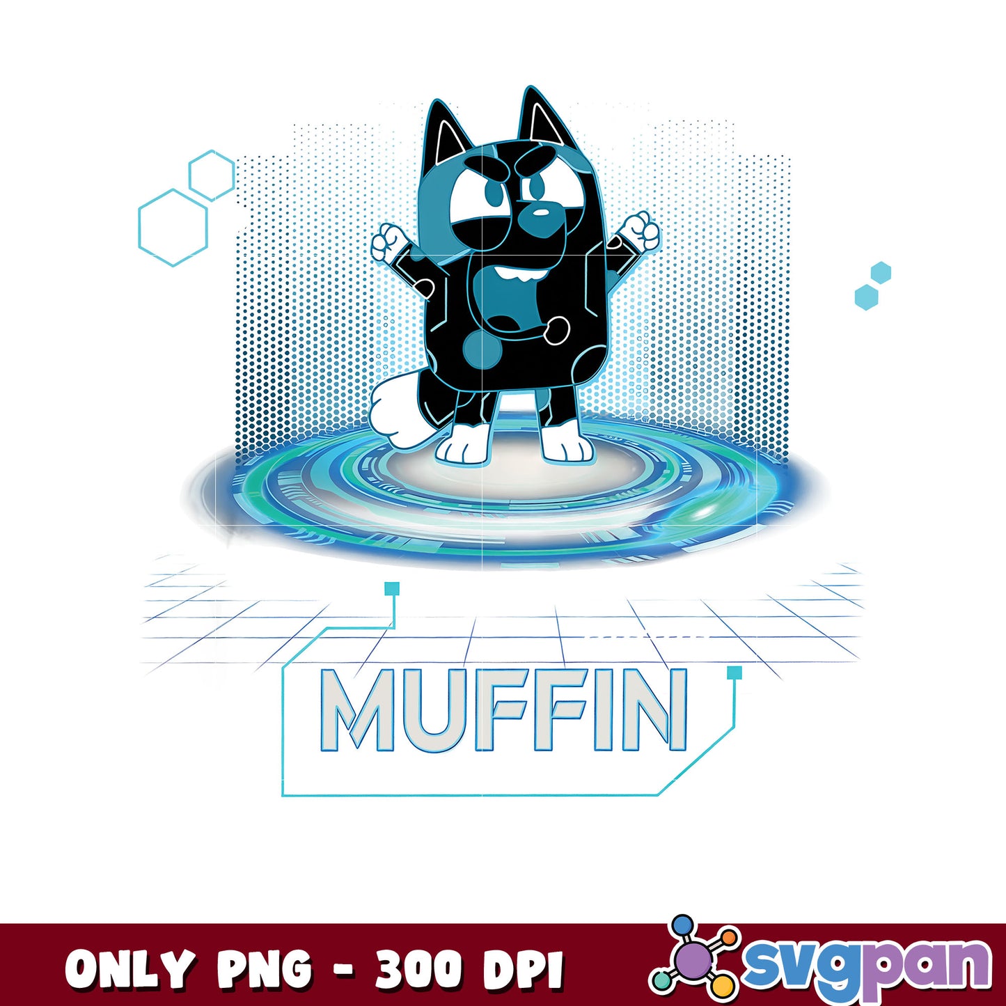 Bluey muffin dog design png, muffin from bluey​ png, muffin bluey​ png