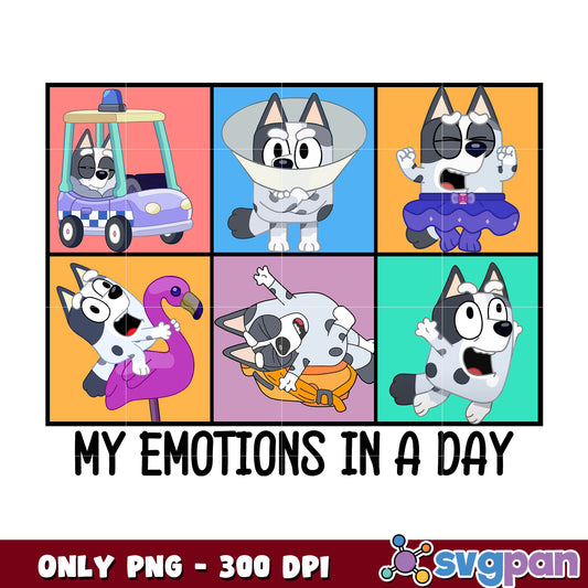 Bluey muffin emotion a day png