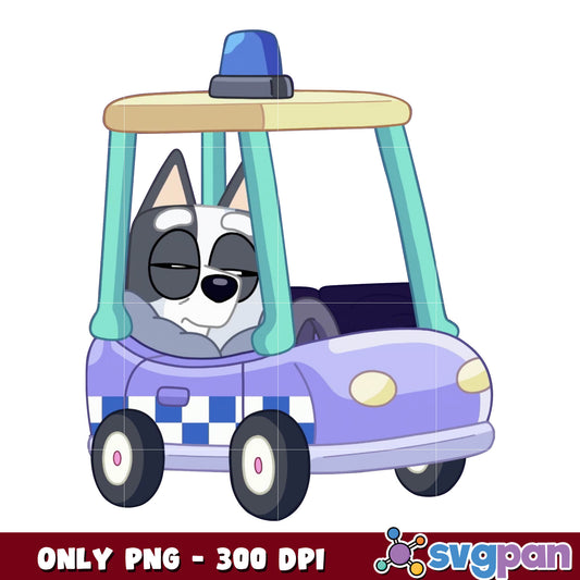 Bluey muffin in car png