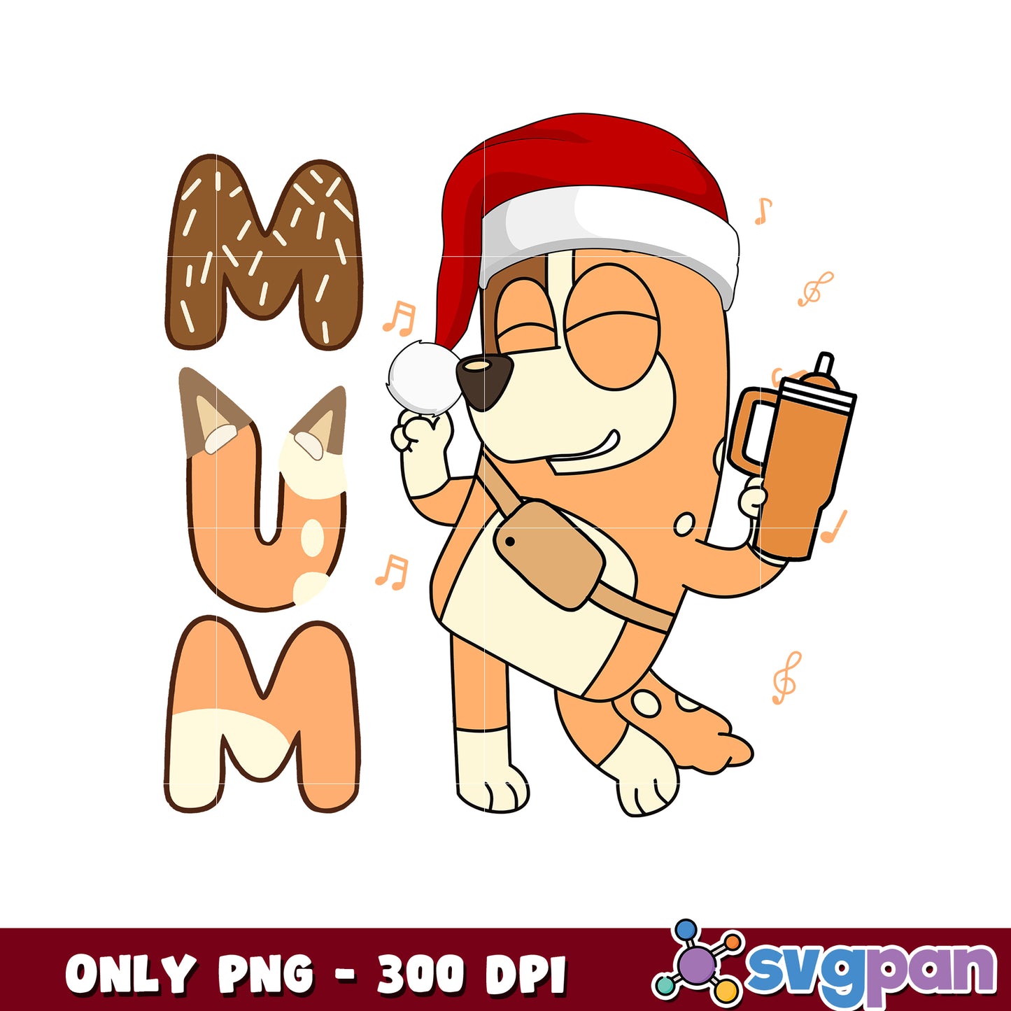 Bluey mum chilli christmas png