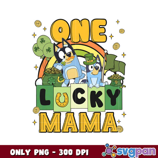 Bluey on lucky mama png, lucky mama​ png, bluey cartoon​ png