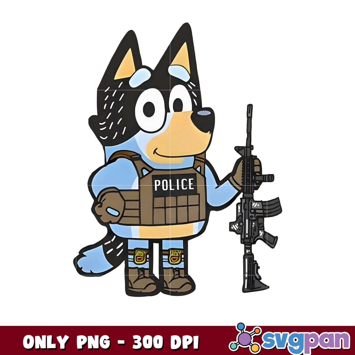 Bluey police cartoon design png, bluey dog​ png, bluey cartoon png