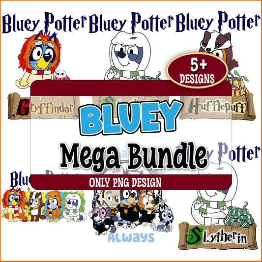 Bluey potter design png bundle