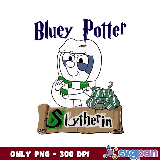 Bluey potter slytherin design png, bluey harry potter blanket​ png