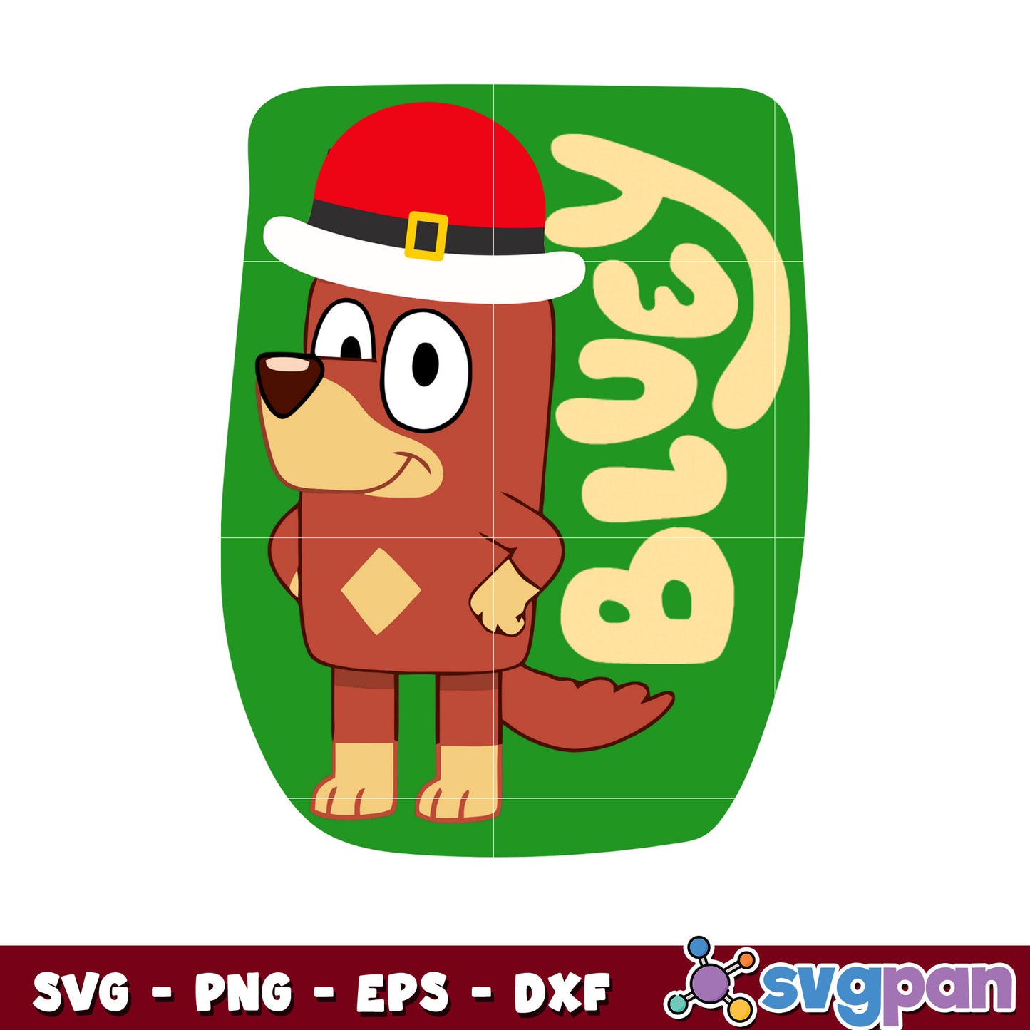 Bluey rusty christmas hat svg, bluey dog svg, bluey christmas svg