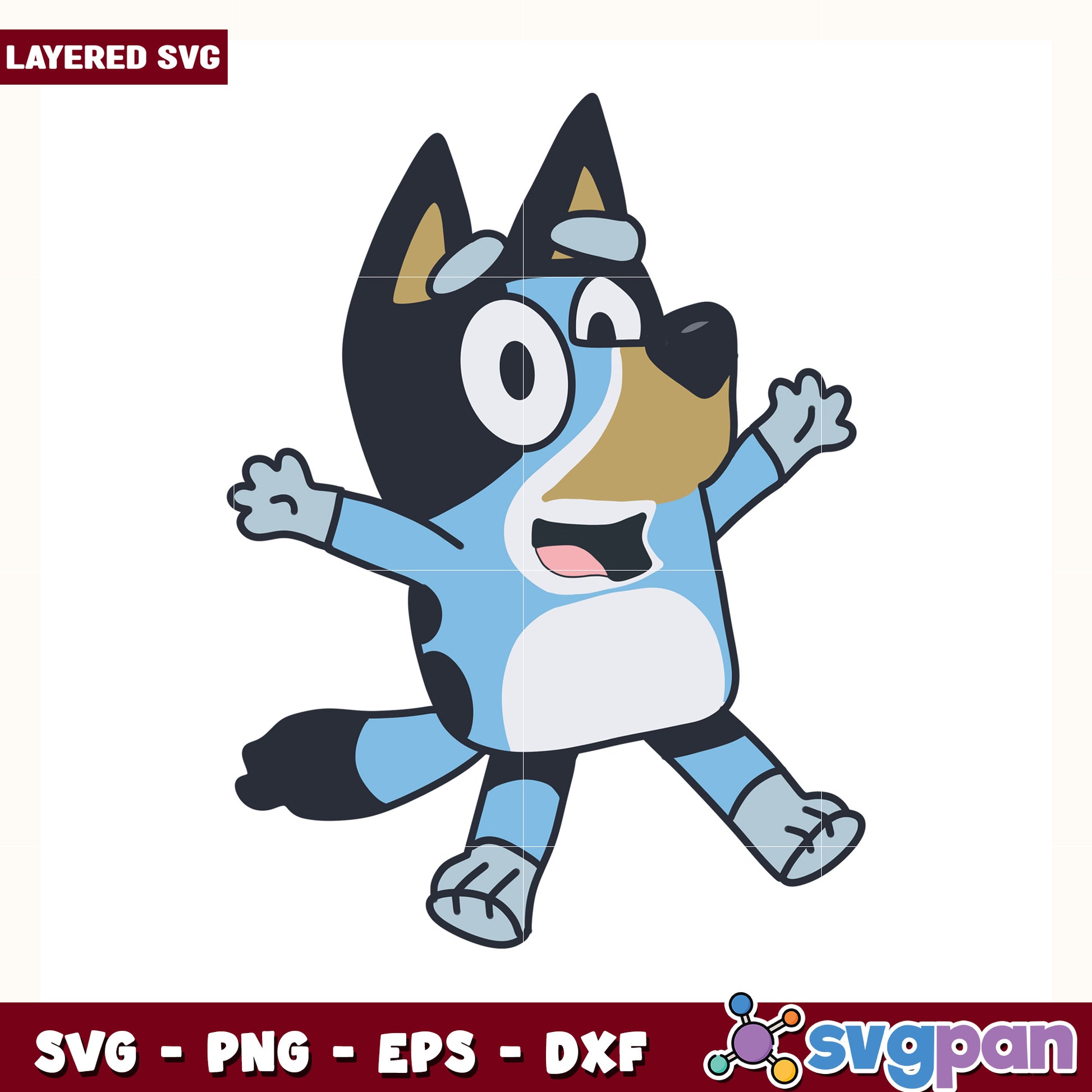 Bluey say hi svg, cute dog cartoon svg, bluey and bingo svg