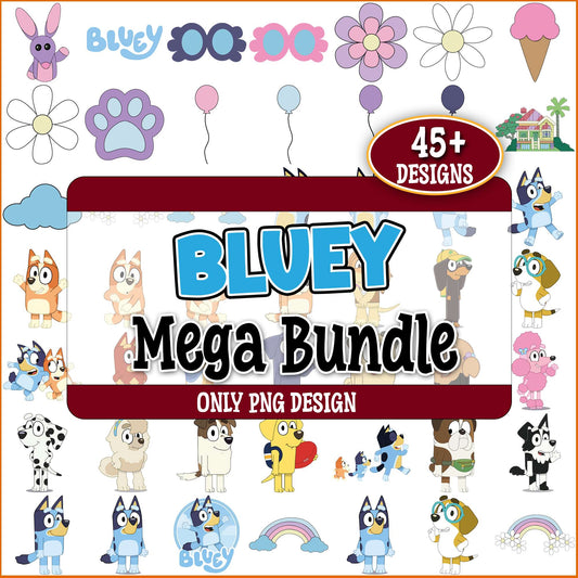 Bluey simple design png bundle