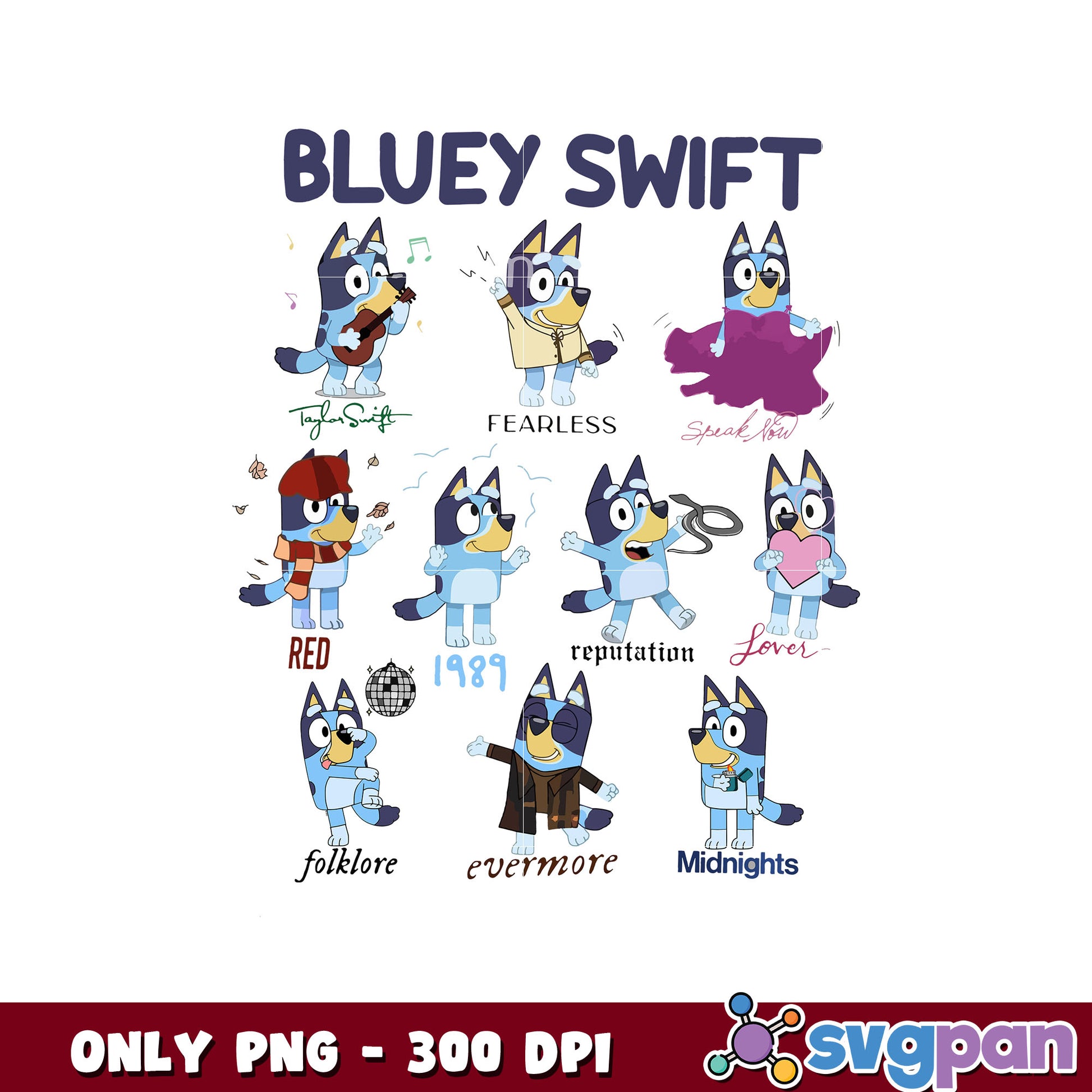 Bluey swift cartoon png, bluey taylor swift​ png, cartoon png​