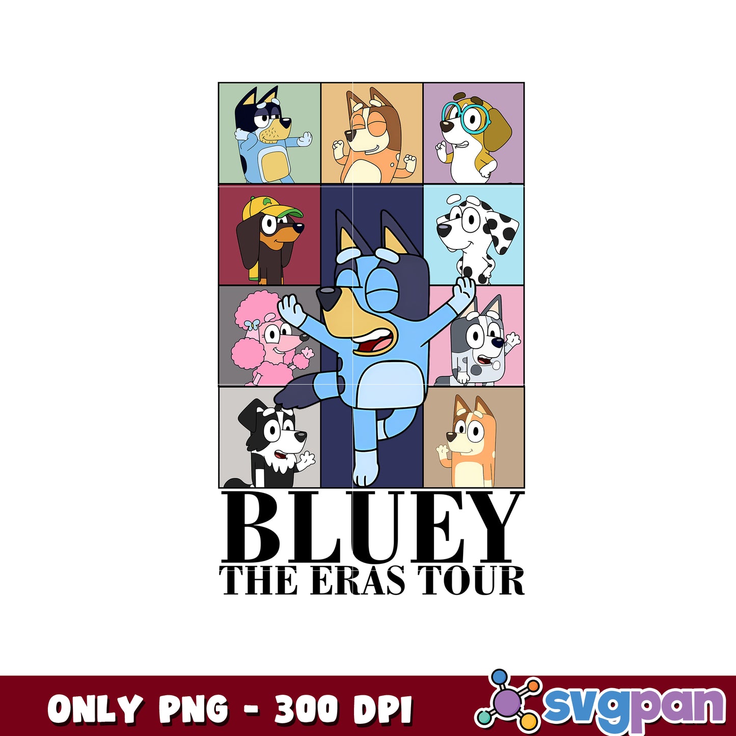 Bluey the eras tour christmas png