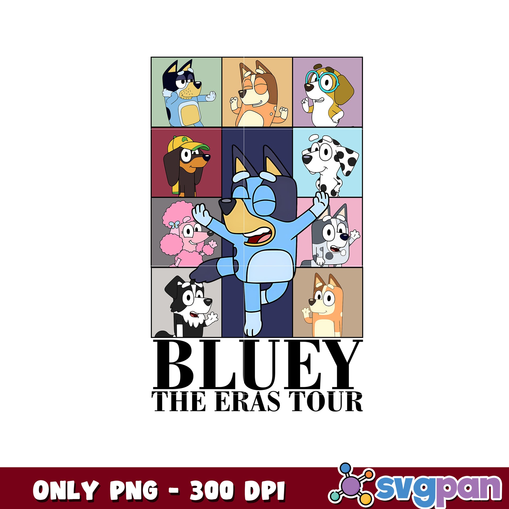 Bluey the eras tour christmas png