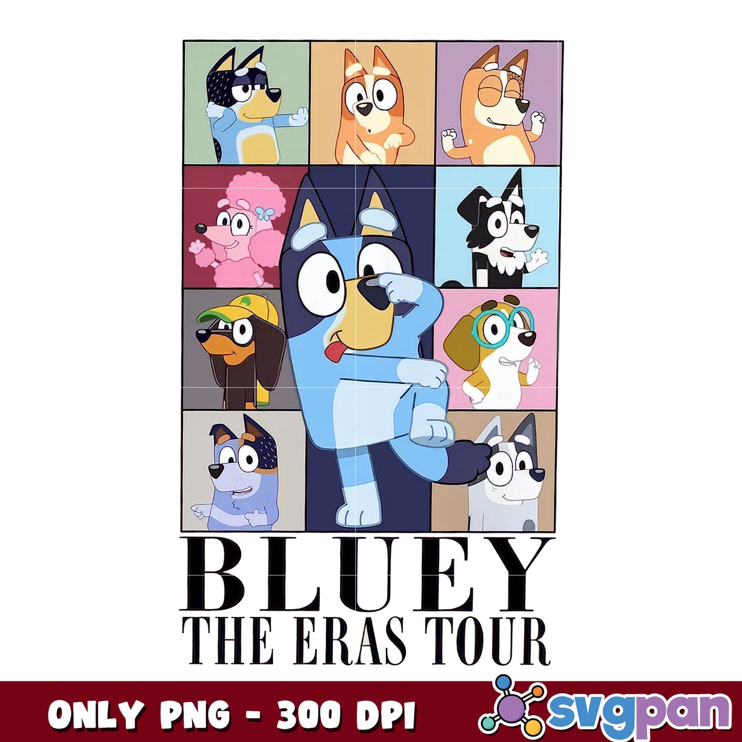 Bluey the eras tour dog png