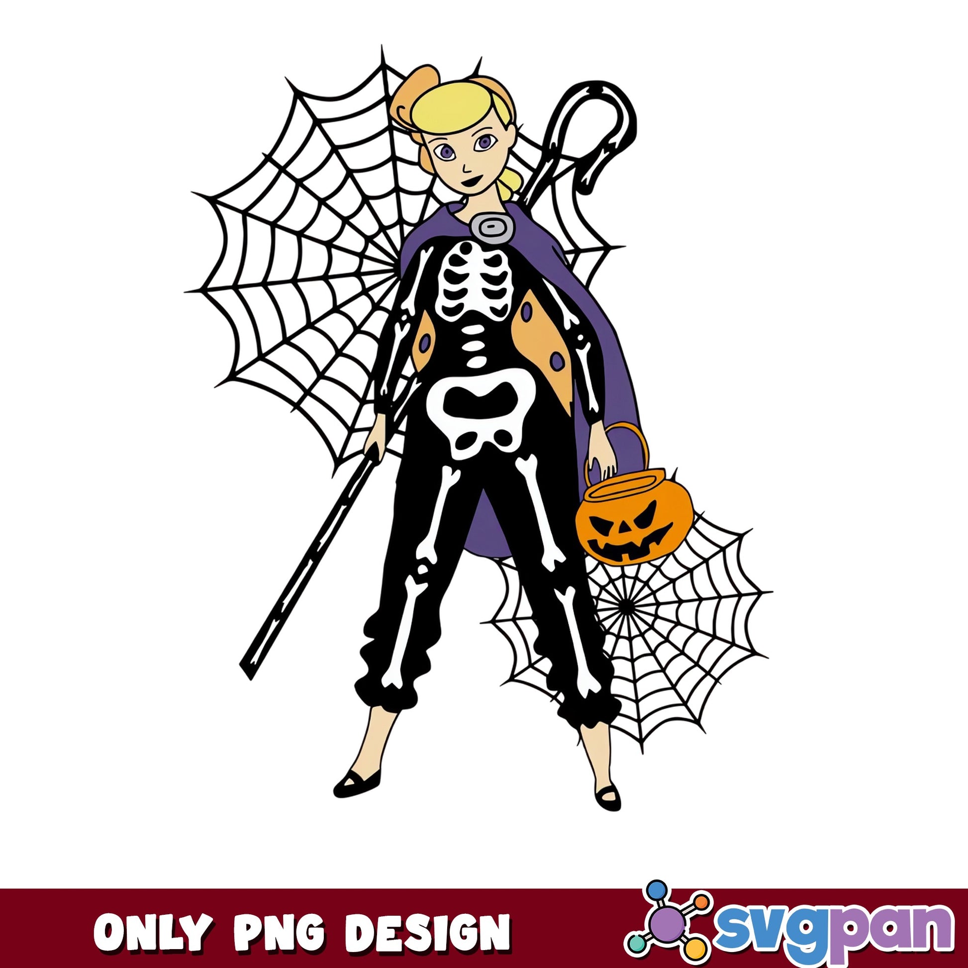 Bo Peep Halloween Skeleton PNG, Toy Story Trick Or Treat, Disney PNG