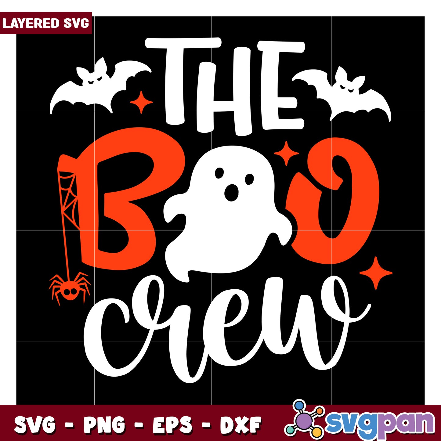 Boo Crew Halloween Design for SVG and PNG, Perfect for Parties