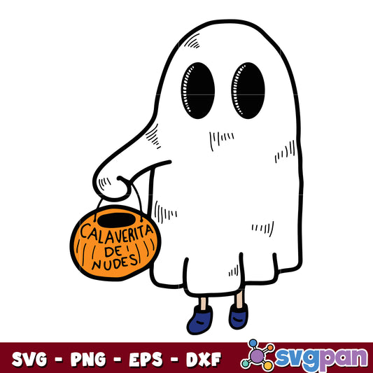 Boo Ghost Calaverita De Nudes svg