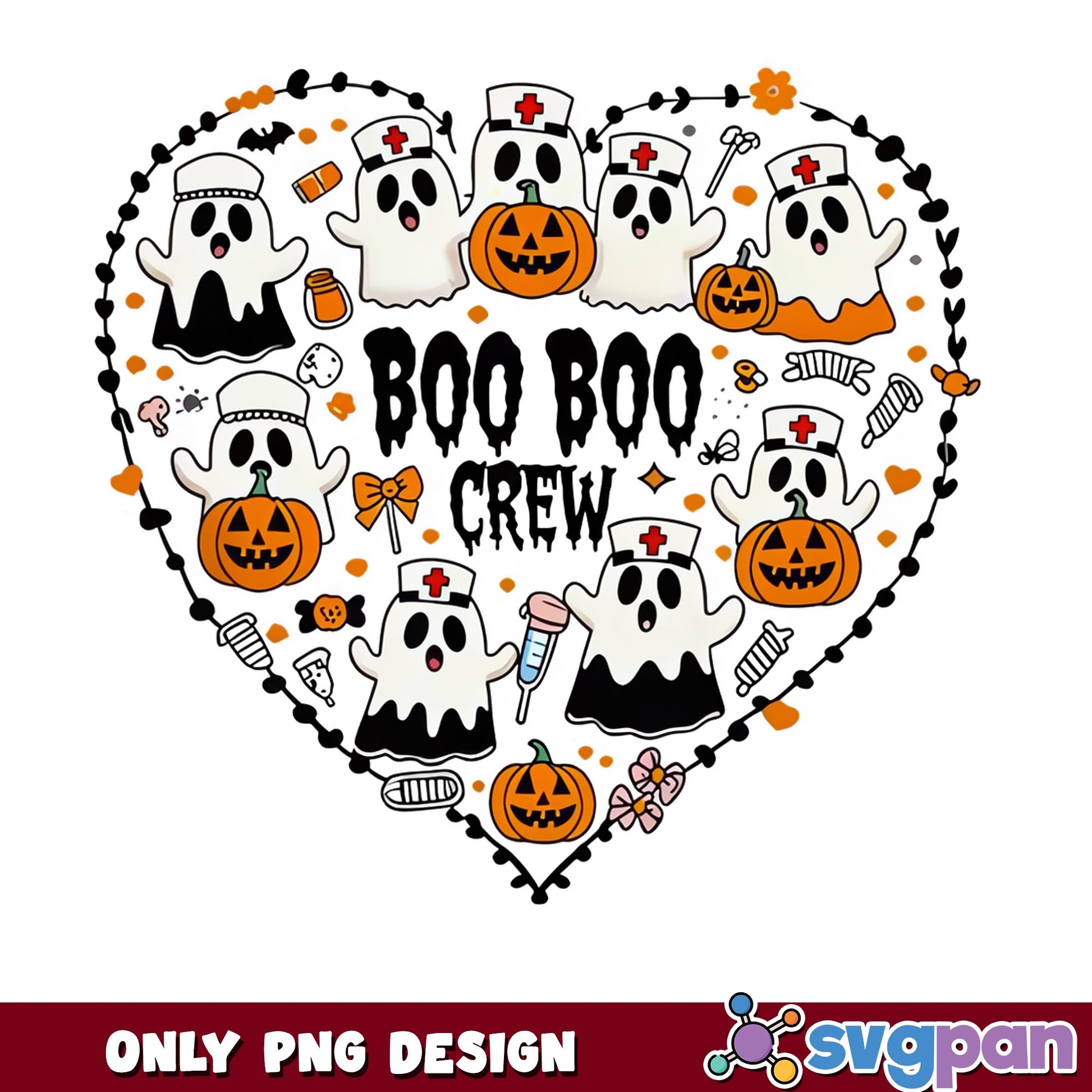 Boo Boo Crew Halloween Nurse Ghost PNG, Halloween PNG, Nurse PNG