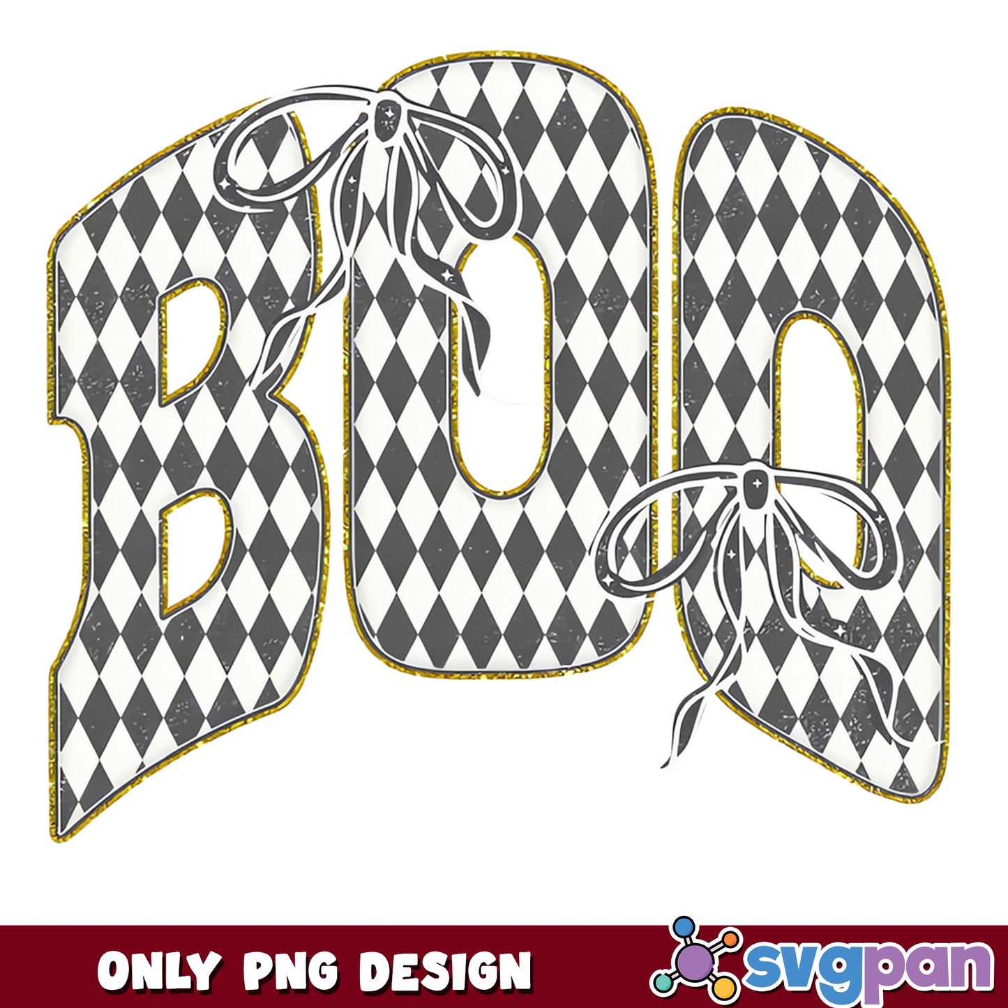Boo Halloween PNG, Coquette Bow Halloween PNG, Spooky Season PNG