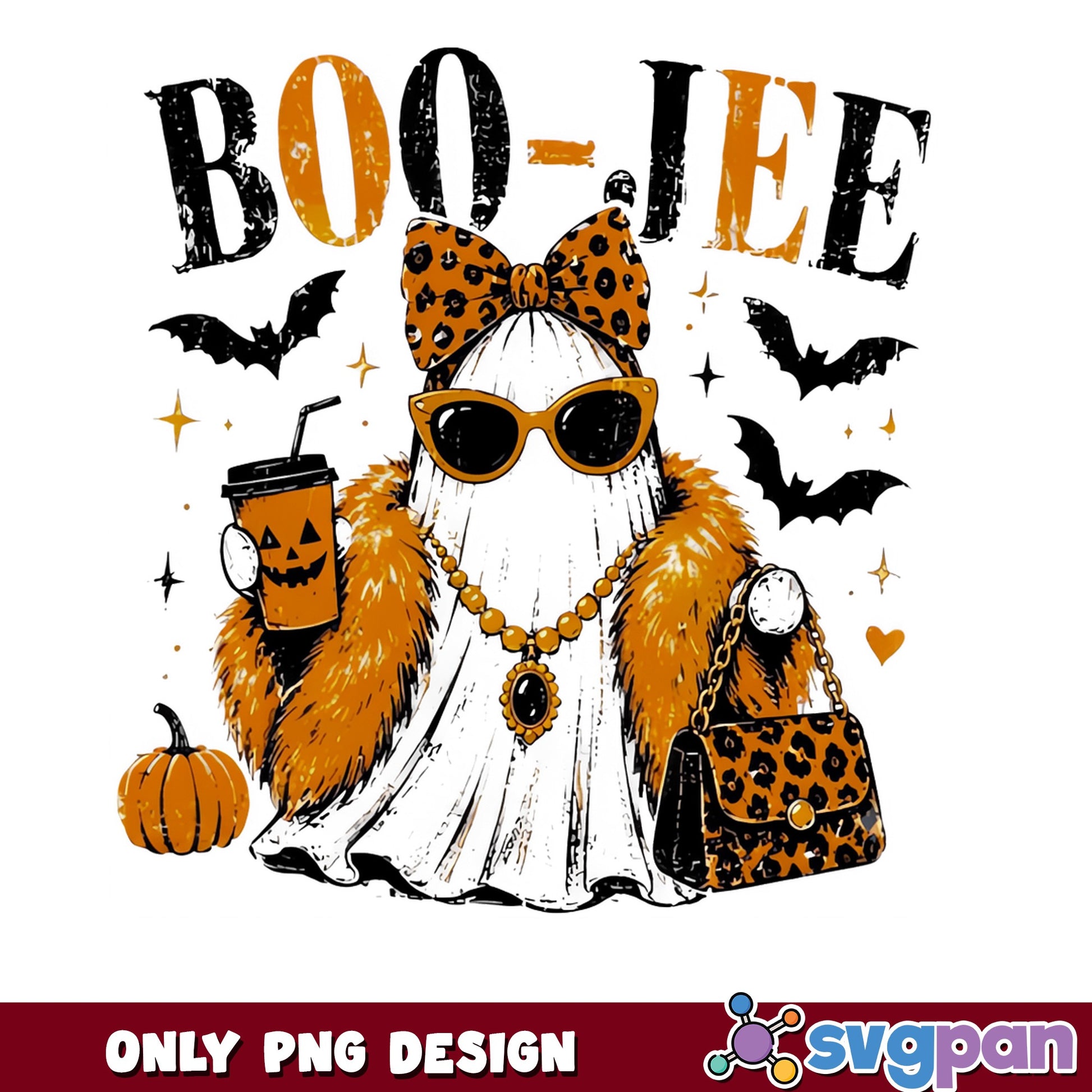 Boo Jee Ghost Halloween PNG, Spooky Boujee Ghost PNG, Halloween PNG