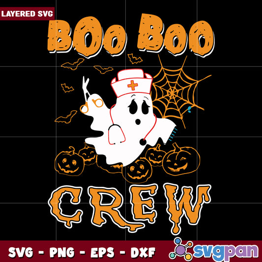 Boo boo crew halloween design svg, funny halloween svg, halloween quotes svg