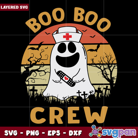Boo boo crew svg, halloween nurse design svg, spooky medical team svg