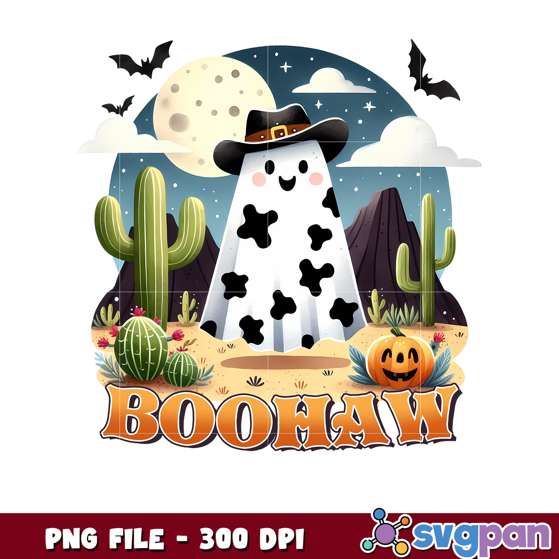 Boohaw cute design png, scary characters png, halloween holiday png