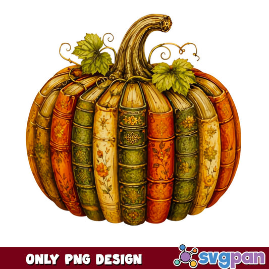 Book Pumpkin PNG, Fall Autumn Clipart, Halloween PNG Design