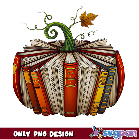 Book Pumpkin PNG, Fall Reading Clipart, Halloween PNG