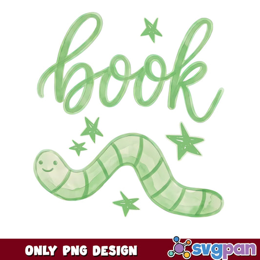 Book Worm PNG, Reading Lover Clipart, Bookish PNG Design