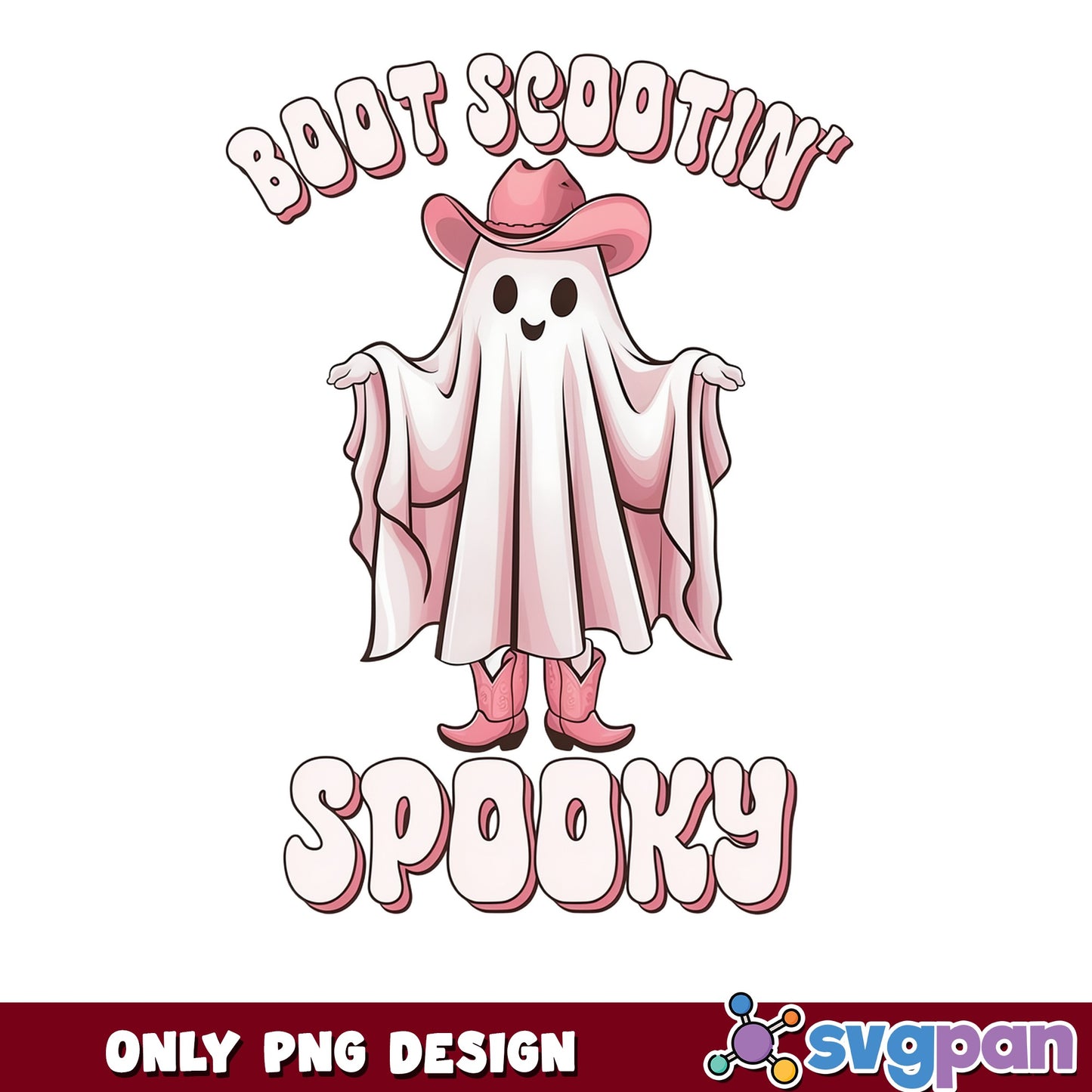 Boot Scootin Spooky Ghost PNG, Cowboy Ghost, Halloween PNG