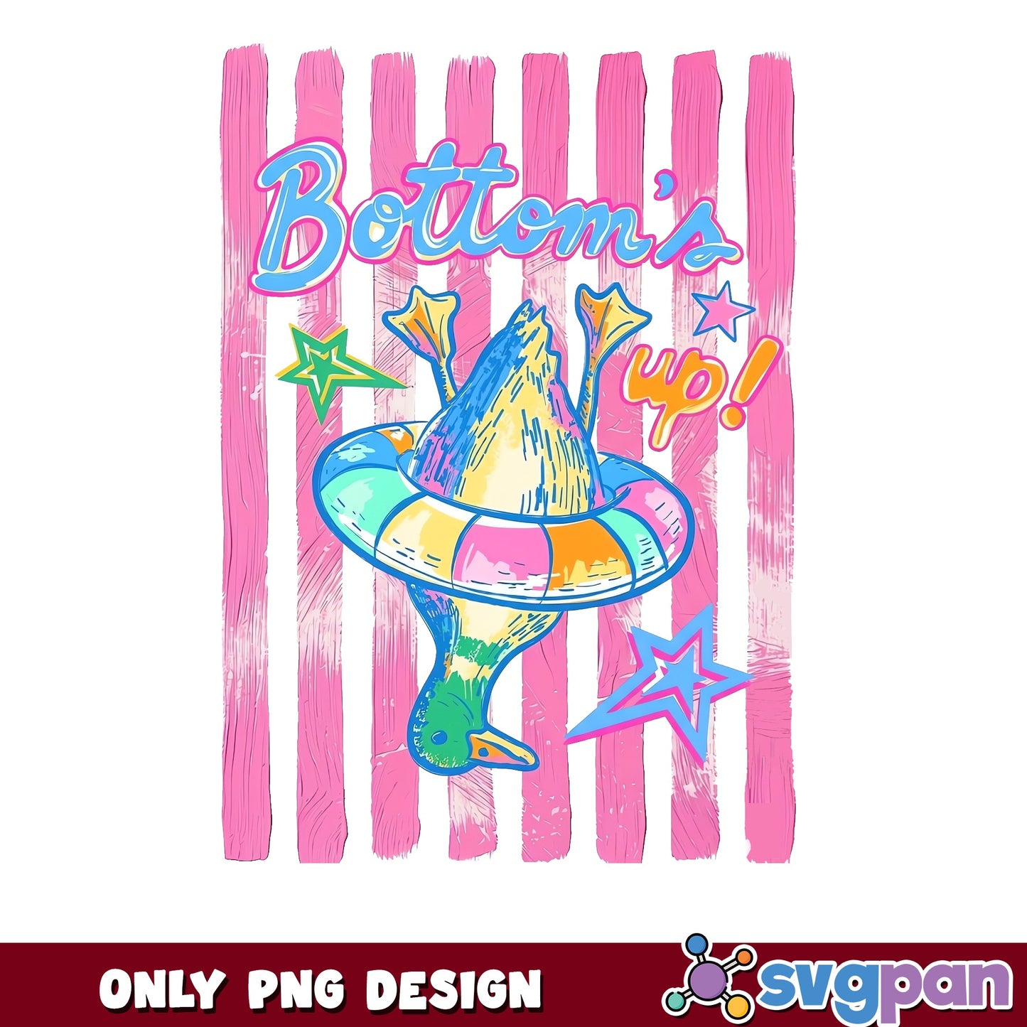 Bottoms Up Duck Summer Pool Float PNG, Funny Duck PNG, Summer PNG