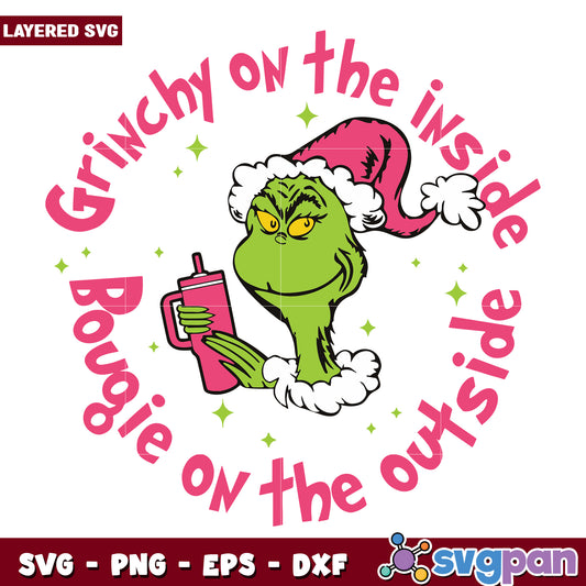 Bougie on the out side svg, grinch movie svg, grinch character svg